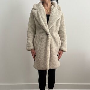 Ardene Cream Teddy Faux-Shearling Coat